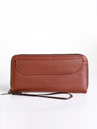 Портмоне-клатч мужской на молнии, рыжее - Фото 4