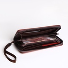 Портмоне-клатч мужской на молнии, рыжее - Фото 2