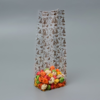 Пакет подарочный новогодний с жёстким дном, прозрачный, 6×8×23 см