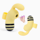 Вибратор пальчиковый с вакуумно-волновым стимулятором, 15 режимов, силикон, желтый - Фото 4