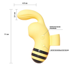 Вибратор пальчиковый с вакуумно-волновым стимулятором, 15 режимов, силикон, желтый - Фото 2