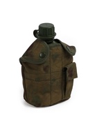 Фляжка армейская походная Adventure, 1 л, для воды, с котелком, пластик, зелёная, чехла, мох - Фото 1