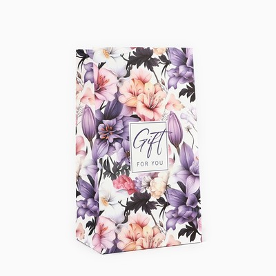 Пакет подарочный без ручек "Gift for you",10 × 19.5 × 7 см
