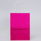 Пакет подарочный бумажный с глиттером розовый, 15×8×21 см - Фото 3