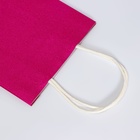 Пакет подарочный бумажный с глиттером розовый, 15×8×21 см - Фото 4