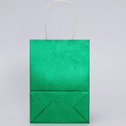 Пакет подарочный бумажный с глиттером лазурный, 15×8×21 см - Фото 3