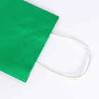 Пакет подарочный бумажный с глиттером лазурный, 15×8×21 см - Фото 4