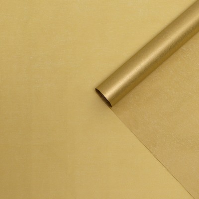 Бумага упаковочная тишью, золотая, 50 см × 10 м