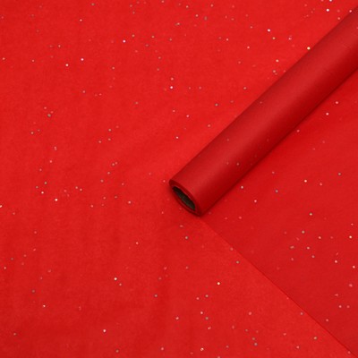 Бумага упаковочная тишью, «Конфетти», красная, 50 см × 10 м
