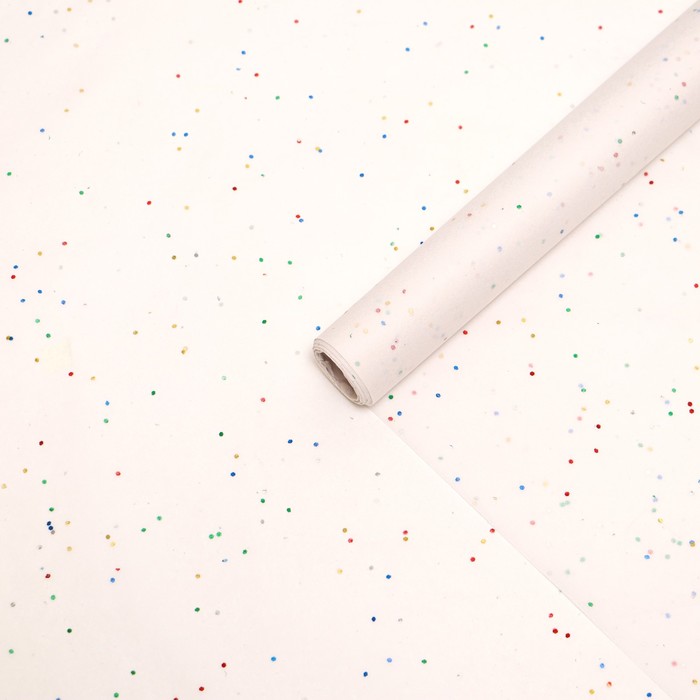 Бумага упаковочная тишью, «Конфетти», белая, 50 см×10 м ± 5% - Фото 1