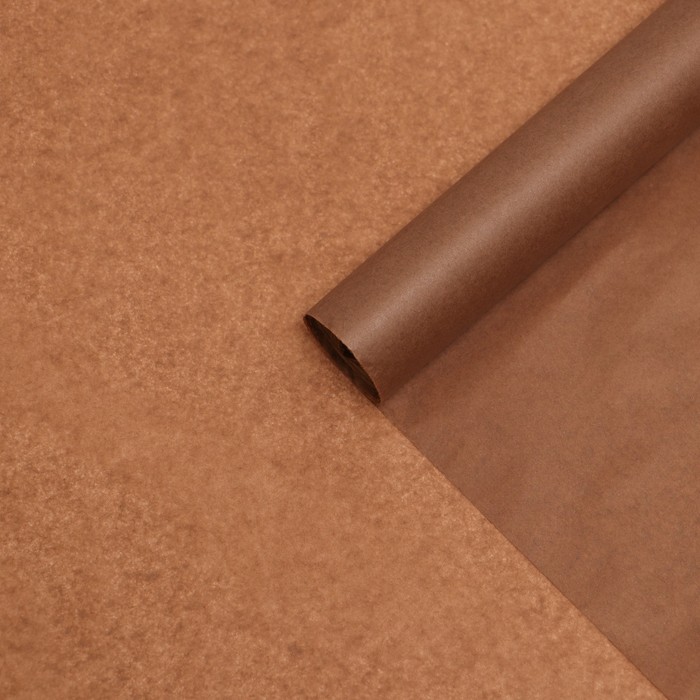 Бумага упаковочная тишью, коричневый, 50 см × 10 м - Фото 1