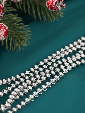 Бусы на ёлку 2 м d=4 мм «Бусинки» серебро 10480522