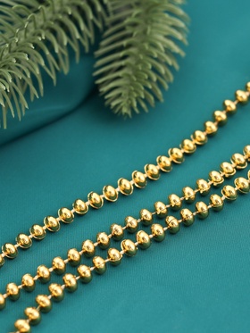Бусы на ёлку «Бусинки», 2 м, d=4 мм, золотистый 10480523