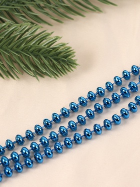 Бусы на ёлку «Бусинки», длина 2 м, d=4 мм, синие 10480524