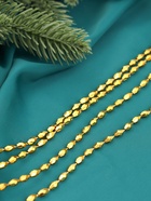 Бусы на ёлку «Овалы грани», 2 м, d=3 мм, золотистый 10480528