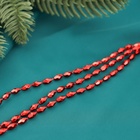 Бусы на ёлку «Овалы», длина 2 м, d=3 мм, красный 10480529