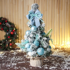 Искусственная ёлка настольная «Сюрприз в мешочке» 42×20 см, голубой