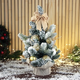 Искусственная ёлка настольная «Сюрприз в мешочке» 43×22 см, жёлтый