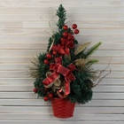 Искусственная ёлка настенная «Зимнее волшебство. Цветочная», 40×23 см, ПВХ ветки отгибаются - Фото 2