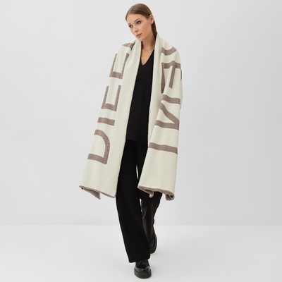 Шарф женский двусторонний MIST, коричневый, размер 47×226 см