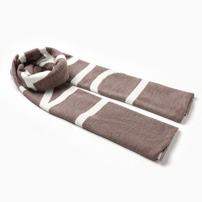Шарф женский двусторонний MIST, коричневый, размер 47×226 см