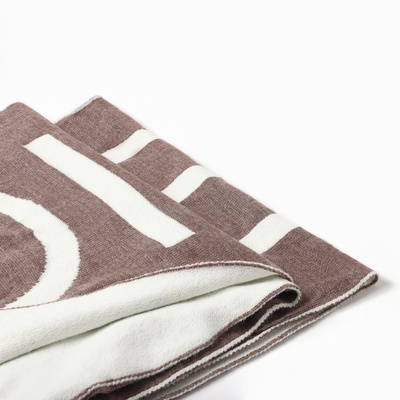 Шарф женский двусторонний MIST, коричневый, размер 47×226 см