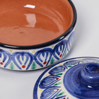 Сахарница узбекская Риштанская Керамика «Цветы», 250 мл, синяя - Фото 3