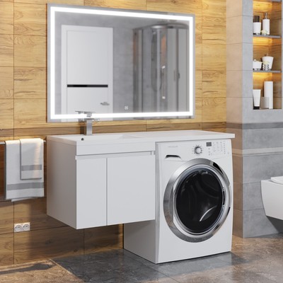 Тумба подвесная Uperwood, под стиральную машину Uperwood Magenta 50, с дверцами, цвет белый