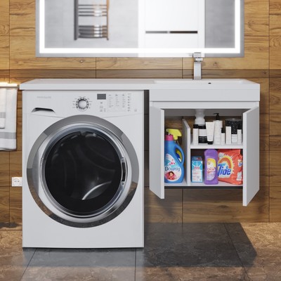 Тумба подвесная Uperwood, под стиральную машину Uperwood Magenta 50, с дверцами, цвет белый
