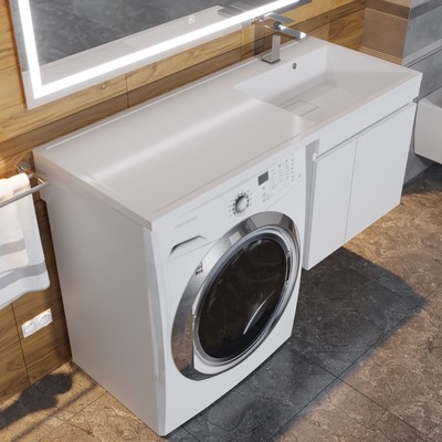 Тумба подвесная Uperwood, под стиральную машину Uperwood Magenta 50, с дверцами, цвет белый