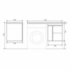 Тумба подвесная Uperwood, под стиральную машину Uperwood Magenta 50, с дверцами, цвет белая/графит 10666845