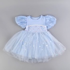 Карнавальный костюм «Снежинка»: ободок, платье голубое, рост 104-110 см - Фото 3