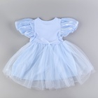 Карнавальный костюм «Снежинка»: ободок, платье голубое, рост 104-110 см - Фото 5