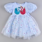 Карнавальный костюм «Стильная принцесса»: ободок, платье голубое с лебедями, рост 98-104 см - Фото 3