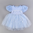 Карнавальный костюм «Снежинка»: ободок, платье голубое, рост 98 см - Фото 3