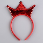 Карнавальный костюм «Новогодняя принцесса», рост 98 см, ободок, платье с короной, красный - Фото 6