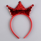 Карнавальный костюм «Новогодняя принцесса», рост 98 см, ободок, платье с короной, красный - Фото 6