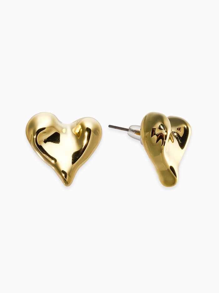 Серьги пластик «Сердца», течение, цвет золото - Фото 1