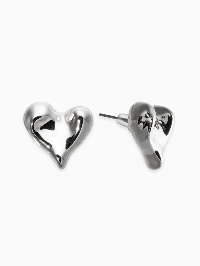 Серьги пластик «Сердца» течение, цвет серебро - Фото 1