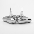 Серьги пластик «Сердца», течение, цвет серебро - Фото 2