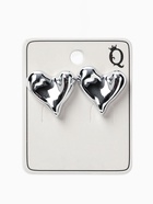 Серьги пластик «Сердца», течение, цвет серебро - Фото 4