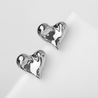 Серьги пластик «Сердца» течение, цвет серебро - Фото 6