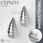 Серьги пластик «Капля» вибрация, цвет серебро - фото 322082994