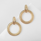 Серьги металл «Змея» кольцо соблазна, цвет чёрный в золоте - Фото 2