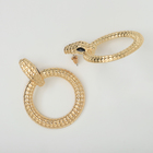 Серьги металл «Змея» кольцо соблазна, цвет чёрный в золоте - Фото 4