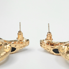 Серьги металл «Змея» кольцо соблазна, цвет чёрный в золоте - Фото 3