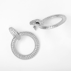 Серьги металл «Змея» кольцо соблазна, цвет чёрный в серебре - Фото 2