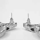 Серьги металл «Змея» кольцо соблазна, цвет чёрный в серебре - Фото 3