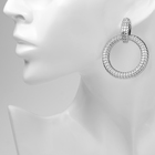 Серьги металл «Змея» кольцо соблазна, цвет чёрный в серебре - Фото 4