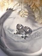 Серьги со съёмным элементом «Трансформер» звёзды, белые в серебре - Фото 4